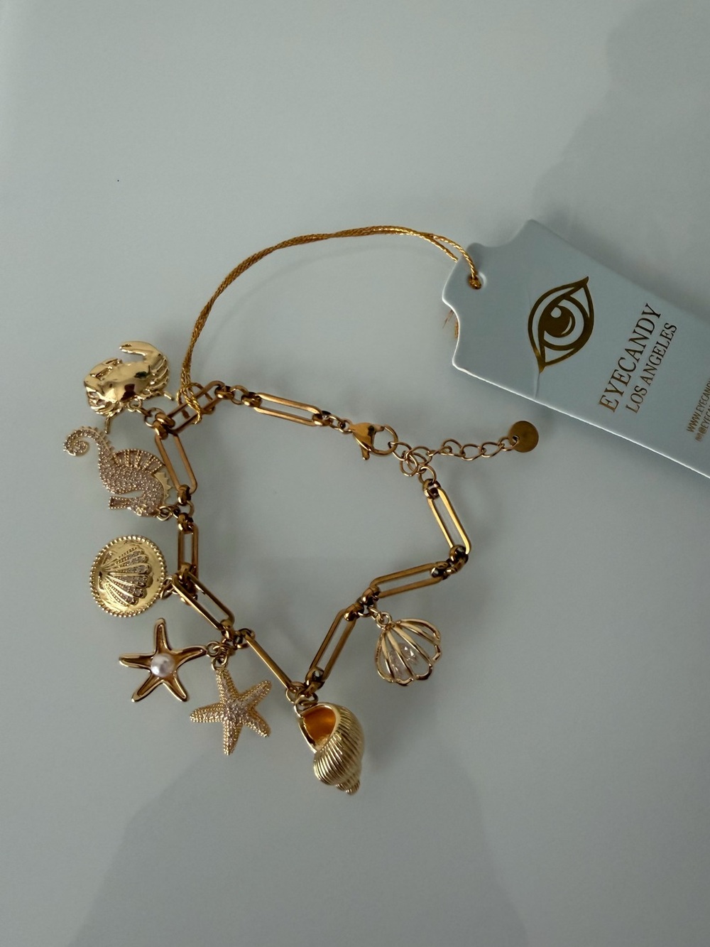 Eye Candy Gold beach ocean Charm Bracelet